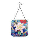 Cottage Garden Suncatcher Square Glass, 8", Asst of 4