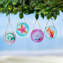 Palm Beach Suncatcher, Round Hand-painted, 4.5", Asst of 4, CDU