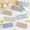 Memorial Table Decor Wood Sign Program, 8"L x 3.5"H, Asst of 8, With Wood Display