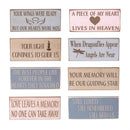 Memorial Table Decor Wood Sign Program, 8"L x 3.5"H, Asst of 8, With Wood Display