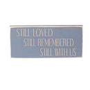 Memorial Table Decor Wood Sign Program, 8"L x 3.5"H, Asst of 8, With Wood Display