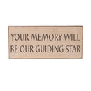 Memorial Table Decor Wood Sign Program, 8"L x 3.5"H, Asst of 8, With Wood Display