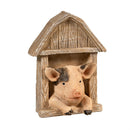 Petal & Plow Table Decor Resin Farm Animal in Barn, 4"H, Asst of 2, CDU