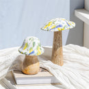 Seaside Retreat Songbird Citrus Table Decor Wood Mushroom Set of 2