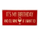 This Calls For Cake Birthday Table Decor Wood Sign Program with Display, Asst of 8, 8"L x 3.5"H
