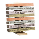 Hop Into Spring Table Decor Wood Easter Sign Program, 18"L, Asst of 8, With Wood Display