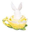 Hop Into Spring Table Decor Resin Bunny in Floral Cup, 4.7"H, Asst of 2