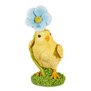 Hop Into Spring Table Decor Resin Chick with Flower, 5.75"H, Asst of 2, CDU