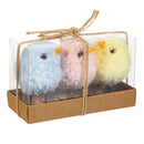 Hop Into Spring Table Decor Fabric Chick, 3.5", Set of 3, Acetate Box