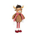 Holiday Poinsettia Table Decor Fabric Highland Cow, 18.75"