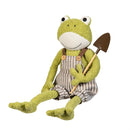 Cottage Garden Table Decor, Fabric Frog with Dangling Legs, Asst of 2, 22.8"H