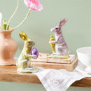 Hop Into Spring Table Decor Resin Foil Bunny, 4.9"H, Asst of 2