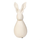 Hop Into Spring Table Decor Ceramic Bunny with Wavy Ears, Set of 2