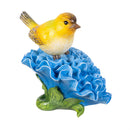 Cottage Garden Table Decor Resin Bird on Flower, 5"H, Asst of 3
