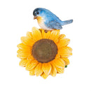 Cottage Garden Table Decor Resin Bird on Flower, 5"H, Asst of 3