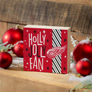 Detroit Red Wings Block, Holiday, 6x6