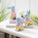 Hop Into Spring Table Decor Ceramic Rainbow Bunny, 5.75"H, Asst of 3