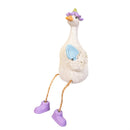 Hop Into Spring Table Decor, Resin Goose with Dangling Legs, 6.75"H, Asst of 2