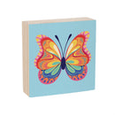 Bunny Blooms Butterfly Sign Wood Block, 6"x6"
