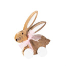 Hop Into Spring Table Decor, Wood Rabbit on Wheels, Set of 2