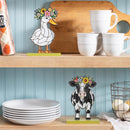 Hillside Pasture Table Decor, Metal Farm Animal with Wood Base, 8.5"H, Asst of 2
