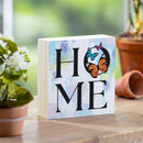 Pollinator Garden Sign Wood Block "Home" Butterfly, 6"x6"