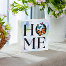 Pollinator Garden Sign Wood Block "Home" Butterfly, 6"x6"