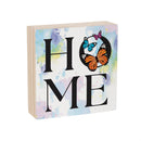 Pollinator Garden Sign Wood Block "Home" Butterfly, 6"x6"