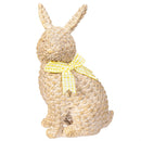 Hop Into Spring Table Decor Resin Basketweave Bunny with Ribbon, 7.7"H