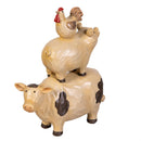 Hillside Pasture Table Decor Resin Stacked Farm Animals, 7.87"H