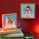 Heartfelt Cheer Table Decor Wood Framed Canvas, 6", Asst of 2