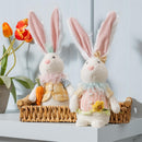 Hop Into Spring Table Decor, Sitting Bunny Plush, 15.75"H, Asst of 2