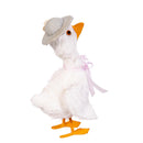 Hop Into Spring Table Decor Natural Fiber Goose with Hat, 6.3"H, Asst of 2