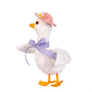 Hop Into Spring Table Decor Natural Fiber Goose with Hat, 6.3"H, Asst of 2