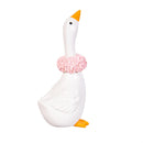 Hop Into Spring Table Decor Resin Goose with Floral Collar, 8"H, Asst of 2