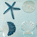Blue Coastal Table Decor Glass Decorative Tray, 16.5"L x 9"W