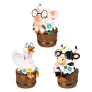 Hillside Pasture Table Decor, Resin Farm Animal in Bucket, 6"H, Asst of 3