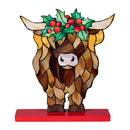 Holly Homestead Table Decor Metal Highland Cow, 7.25"x8.5"