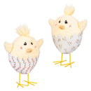 Hillside Pasture Table Decor Fabric Chick in Egg, Asst of 2, 7.8"H