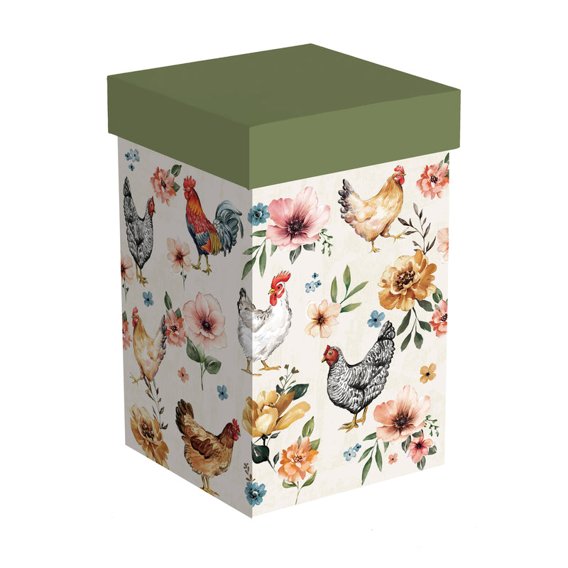 Petal & Plow Ceramic Perfect Cup, Farm Chickens, 17oz, Gift Box
