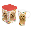 Hillside Pasture Pet Travel Cup Ceramic Perfect Cup, Golden Doodle Dog, 17oz, Gift Box