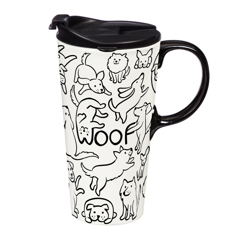 Pet Ceramic Perfect Cup, Woof Dog, 17oz, Gift Box