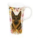 Hillside Pasture Pet Travel Cup Ceramic Perfect Cup, German Shepherd Dog, 17oz, Gift Box
