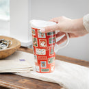 Heartfelt Cheer Travel Cup Ceramic Perfect Cup, Stamps, 17oz, Gift Box