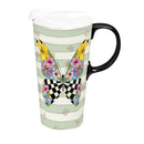 Pollinator Garden Ceramic Perfect Cup, Check Butterfly, 17oz, Gift Box