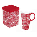 Sugar & Stripes Travel Cup Ceramic Perfect Cup, 17oz, Gift Box