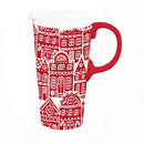 Sugar & Stripes Travel Cup Ceramic Perfect Cup, 17oz, Gift Box