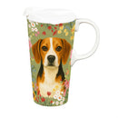 Hillside Pasture Pet Travel Cup Ceramic Perfect Cup, Beagle Dog, 17oz, Gift Box