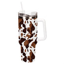 Hillside Pasture Tumbler Canyon Cup Double Wall Stainless Steel, Cowhide, 40oz, Gift Box
