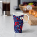 American Classic Red, White, & Bows Travel Cup Ceramic Perfect, 17oz, Gift Box